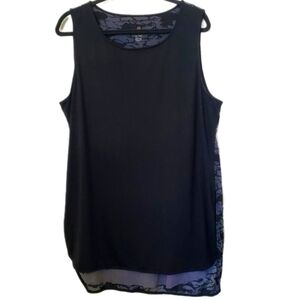 Tangerine Women's Black Jersey Tank Top with Burnout Backside